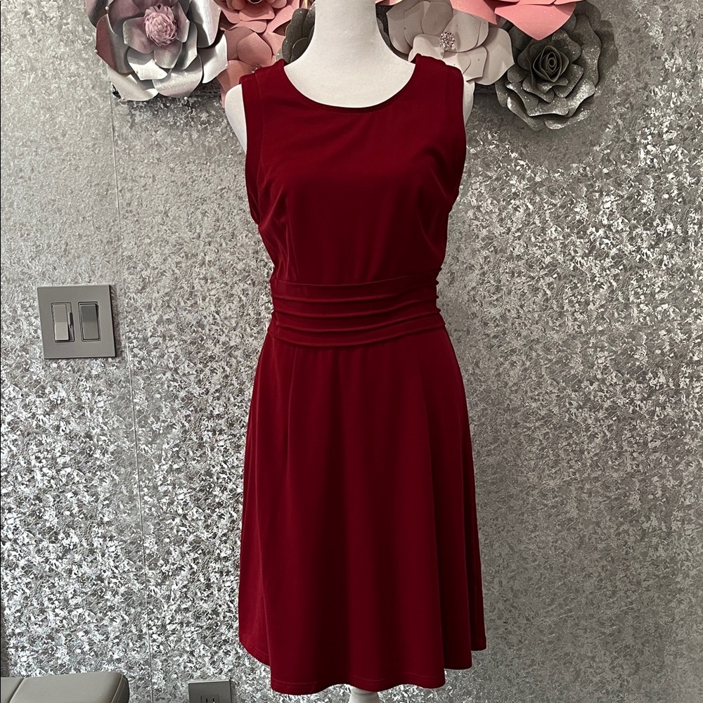 41 Hawthorn Rich Red Burgundy Midi Dress Size Medium - Picture 2 of 6